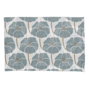 Blue Geranium Flowers Romantic Pattern. Pillowcase