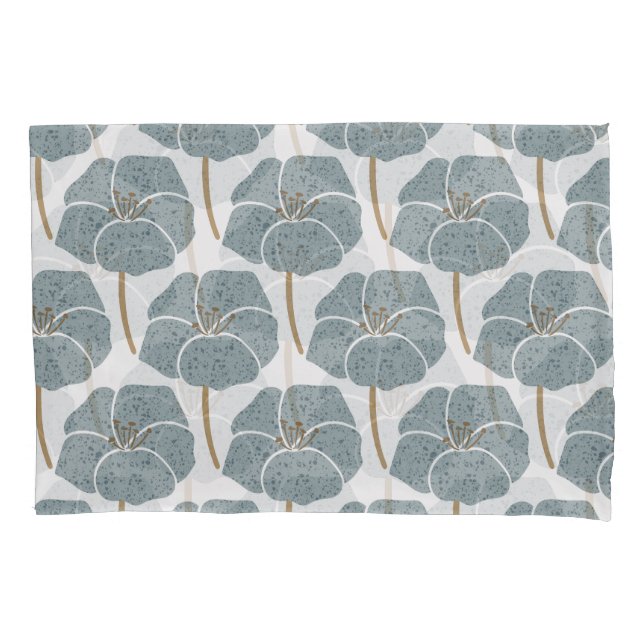 Blue Geranium Flowers Romantic Pattern. Pillowcase (Front)