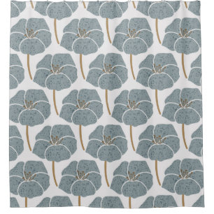 Blue Geranium Flowers Romantic Pattern. Shower Curtain