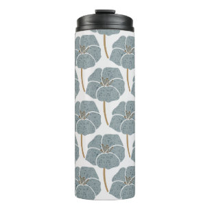 Blue Geranium Flowers Romantic Pattern. Thermal Tumbler