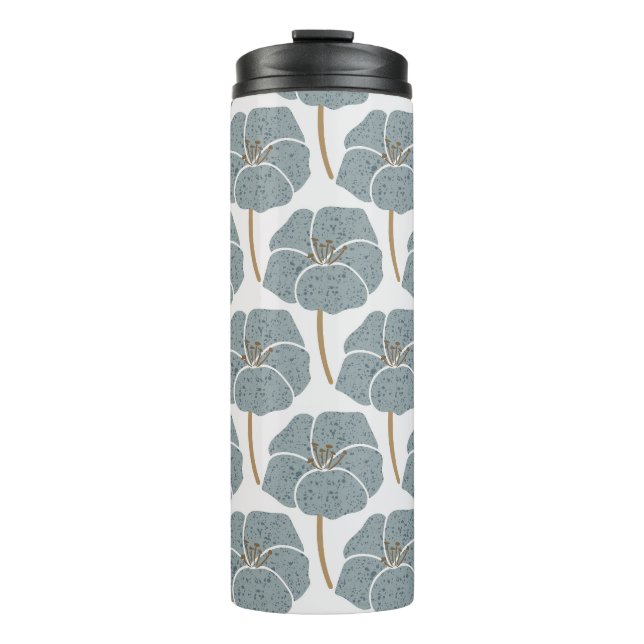 Blue Geranium Flowers Romantic Pattern. Thermal Tumbler (Front)