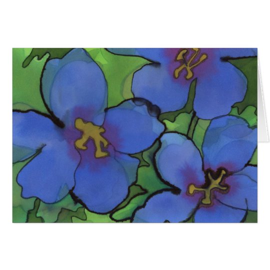 Blue Geraniums Greetings Card
