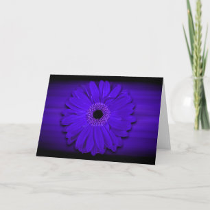 Blue Gerber Daisy Custom Blank Inside Personalise Thank You Card