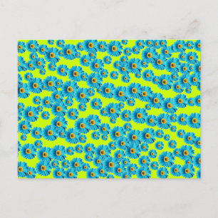 Blue Gerber Daisy Postcard