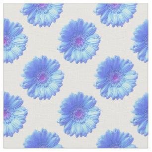 Blue gerbera daisy fabric