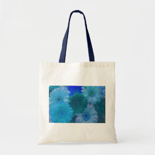 Blue Gerbera Daisy Flowers Art Tote Bags