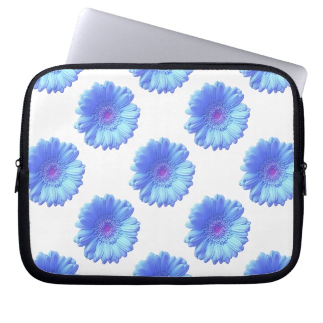 Blue gerbera daisy laptop sleeve (Front)