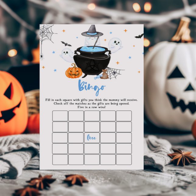 Blue Ghost Baby is Brewing Baby Shower Bingo Game (Baby is Brewing Baby Shower Bingo Game)