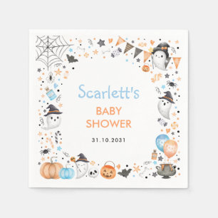 Blue Ghost Halloween Boy Baby Shower Favors Napkin