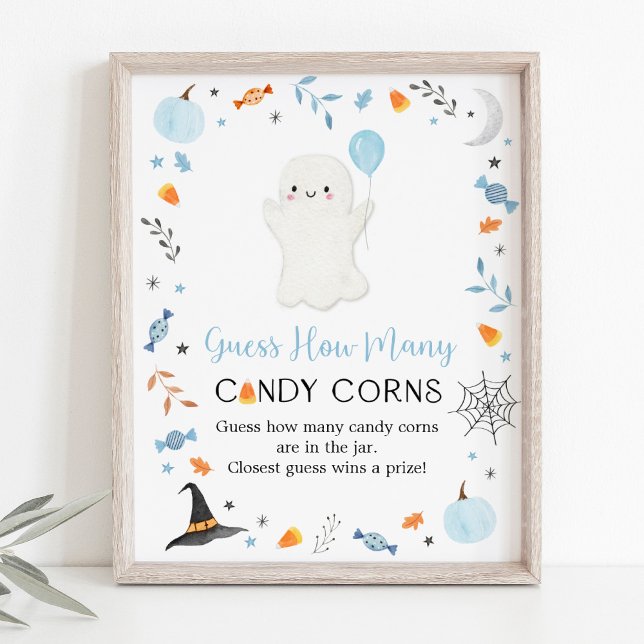 Blue Ghost Halloween Guess How Many Game Poster (Creator Uploaded)