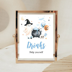 Blue Ghost Little Boo Drinks Sign