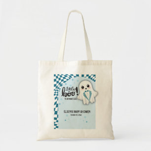 Blue Ghost Little Boo is almost due Baby Shower Tote Bag