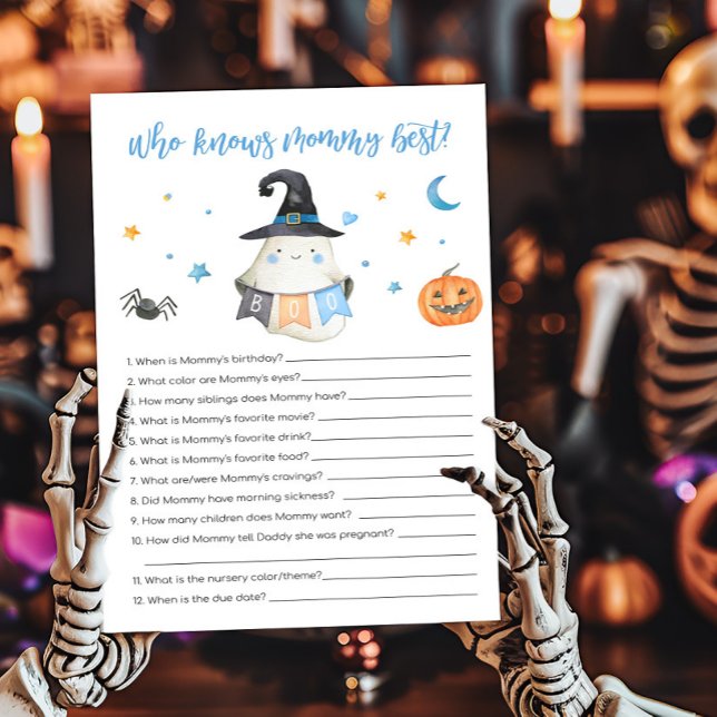 Blue Ghost Little Boo Who knows Mummy Best Game (Little Boo Baby Shower Who Knows Mommy Best Game)