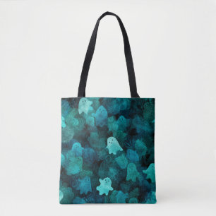 Blue Ghosts Halloween  Tote Bag