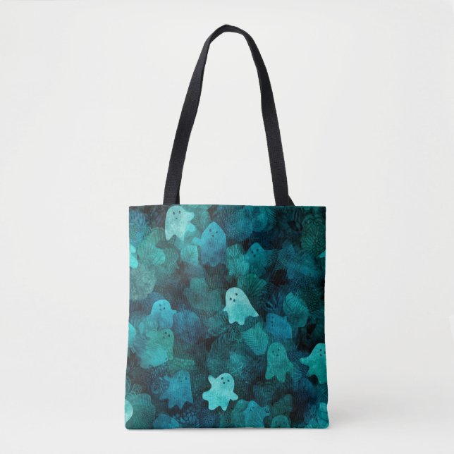 Blue Ghosts Halloween  Tote Bag (Front)