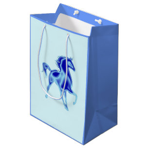 Blue Gift Bag with Horse - Customisable