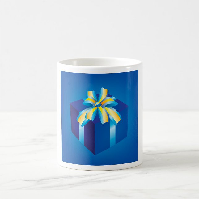Blue Gift Box with Yellow and Aqua Ribbon  Coffee Mug (Creator Uploaded)