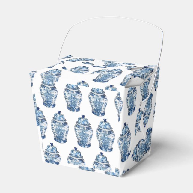  Blue Ginger Jar Jars Wedding  Favour Box (Front Side)