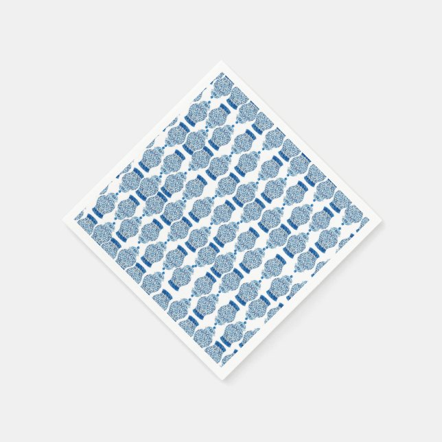 Blue Ginger Jar Throw Blanket  Napkin (Corner)