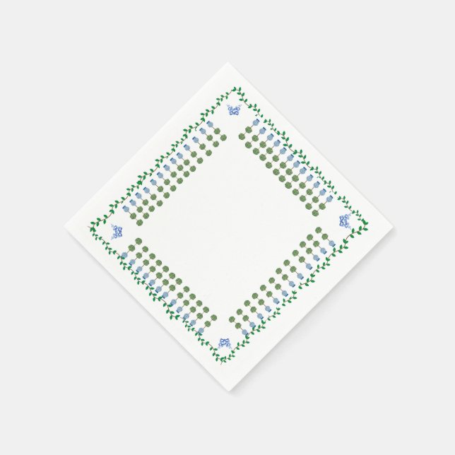 Blue Ginger Jars Jar Topiary Vine   Napkin (Corner)