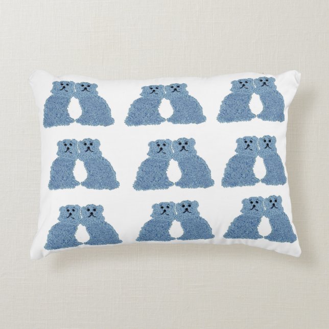 Blue Ginger Jars Staffordshire Dogs  Decorative Cushion (Front)