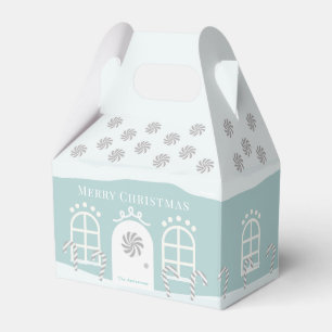 Blue Gingerbread House Christmas Holiday Favour Bo Favour Box
