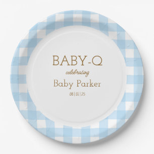 Blue Gingham Baby-Q Circular Plate 2