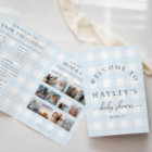 Blue Gingham Baby Shower Game Booklet