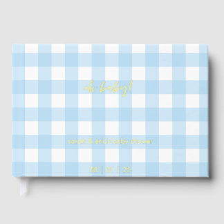 Blue Gingham Baby Shower Guest Book