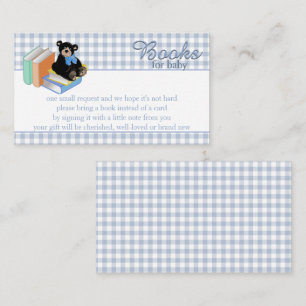 Blue Gingham Books for Baby Enclosure Card