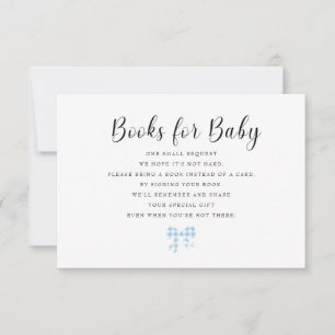 Blue Gingham Books for Baby RSVP Card