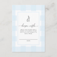 Blue Gingham Bunny Diaper Raffle Enclosure