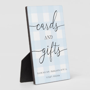 Blue Gingham Cards and Gifts Plaque