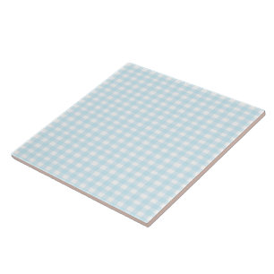 Blue Gingham Ceramic Tile