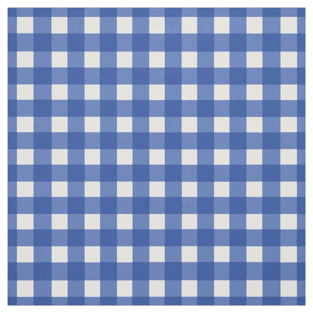 Blue Gingham Check Fabric (Swatch)
