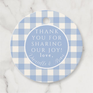 Blue Gingham Check Favour Tags