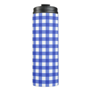 Blue Gingham Check Thermal Tumbler