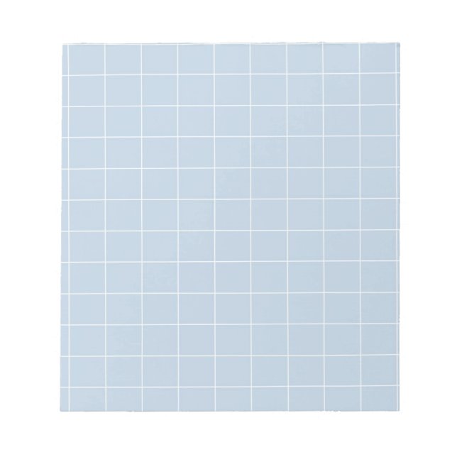 Blue Gingham Chequered Classic Stylish Stationery Notepad (Front)
