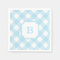 Blue Gingham Chequered Pattern Paper Napkin