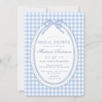 Blue Gingham Coquette Bow Bridal Shower