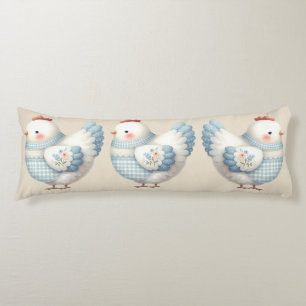 Blue Gingham Cottage Hen Body Cushion