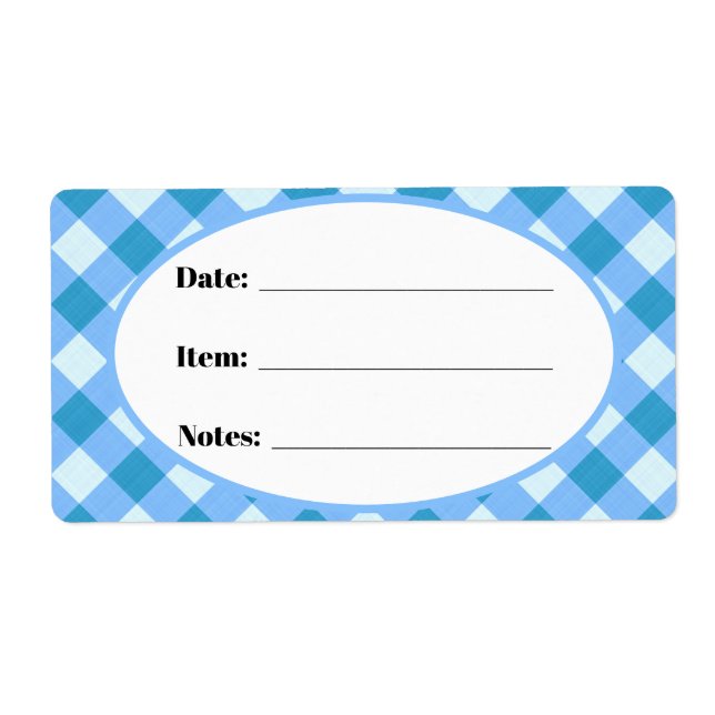 Blue Gingham Country Canning & Food Storage Label (Front)