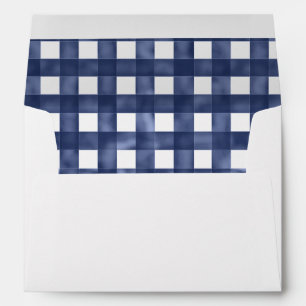Blue Gingham Crab Envelope