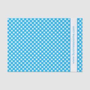 Blue Gingham Custom Text Tissue Paper