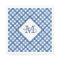 Blue gingham diamond monogram name napkins