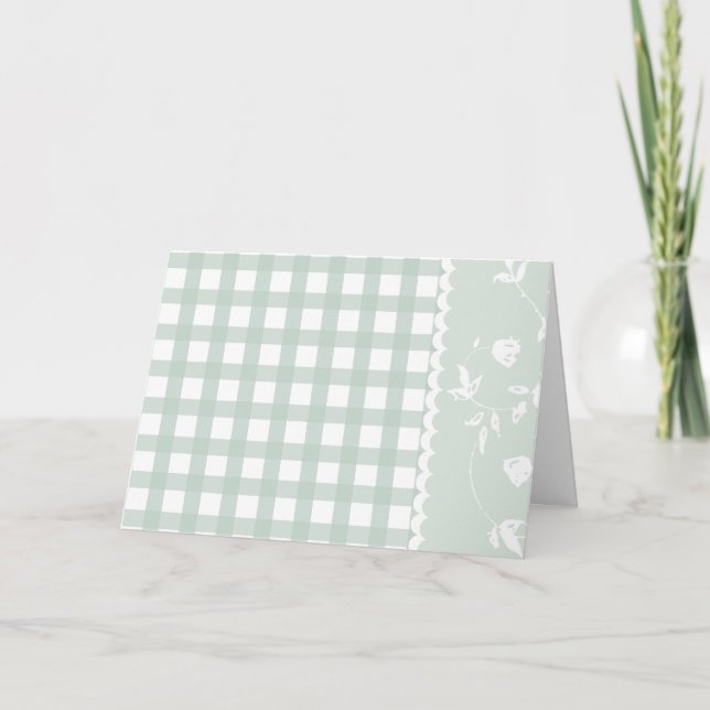 Blue Gingham Floral Mother's Day Card (Front)