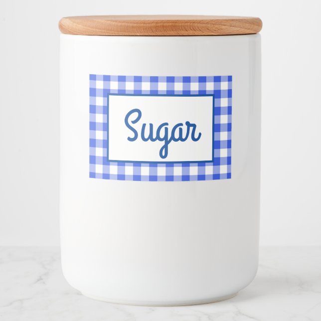 Blue Gingham Food Label (Front)