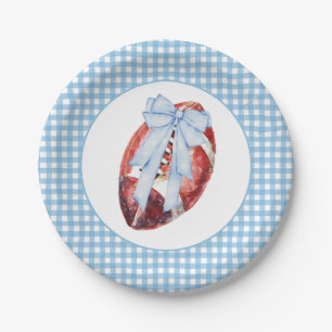 Blue Gingham Football Plates
