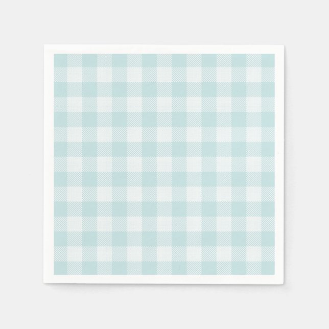 Blue Gingham For Oh Baby Collection Paper Napkins (Front)