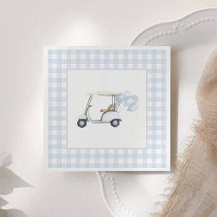 Blue Gingham Golf Baby Shower Napkin